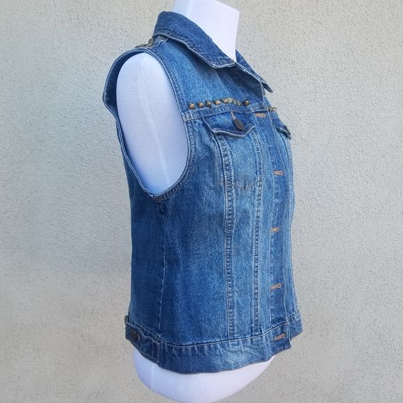 BDG Urban Outfitters Gold Studded Jean Vest - Picture 5 of 6